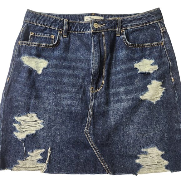 Hollister Denim Mini Skirt Women’s Size 13 Ultra High Rise Distressed - Picture 5 of 6